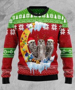 Owl Love Moon Xmas Christmas Wool Sweater