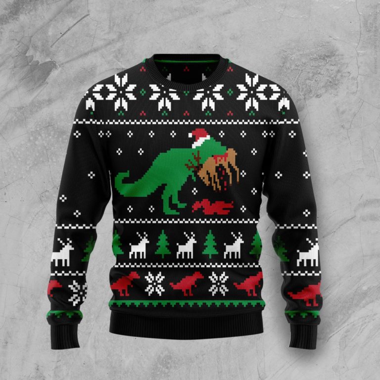 T-Rex Christmas Wool Sweater