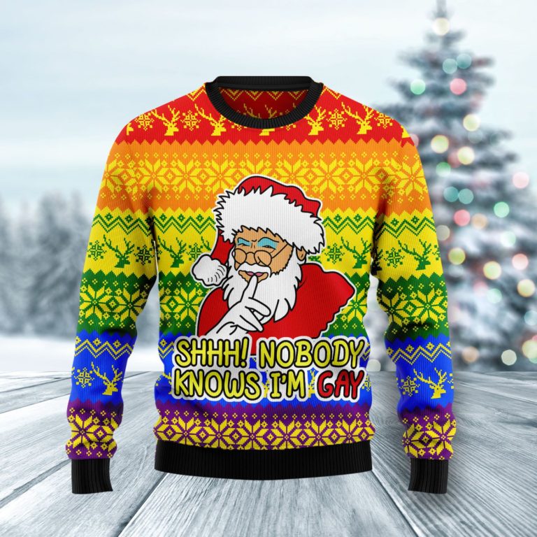 Nobody Knows I’m Gay Christmas Wool Sweater