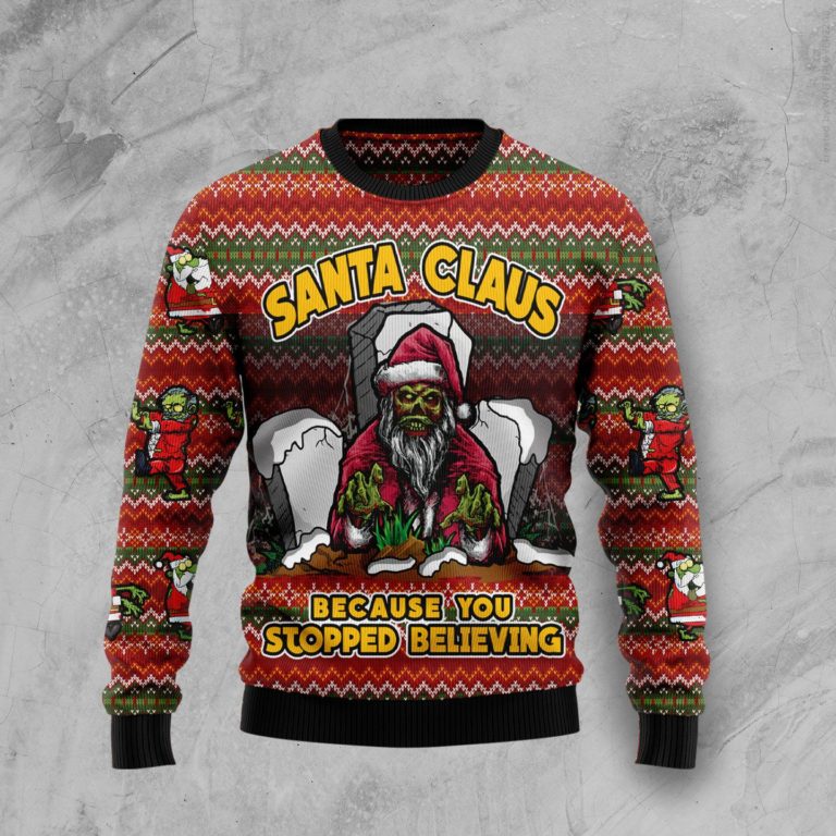 Santa Claus Zombie Because You Stopped Believing Christmas Wool Sweater