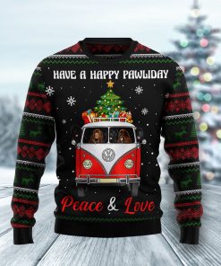 Newfoundland Dogs Carrying Gift Christmas On The Red Car Christmas Wool Sweater