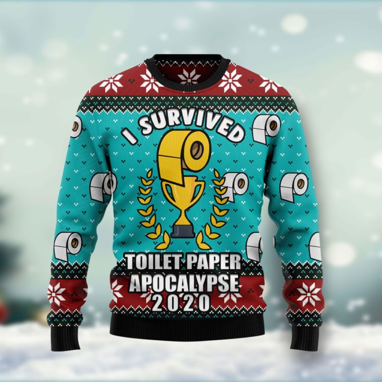 I Survived Toilet Paper Apocalypse  Christmas Wool Sweater