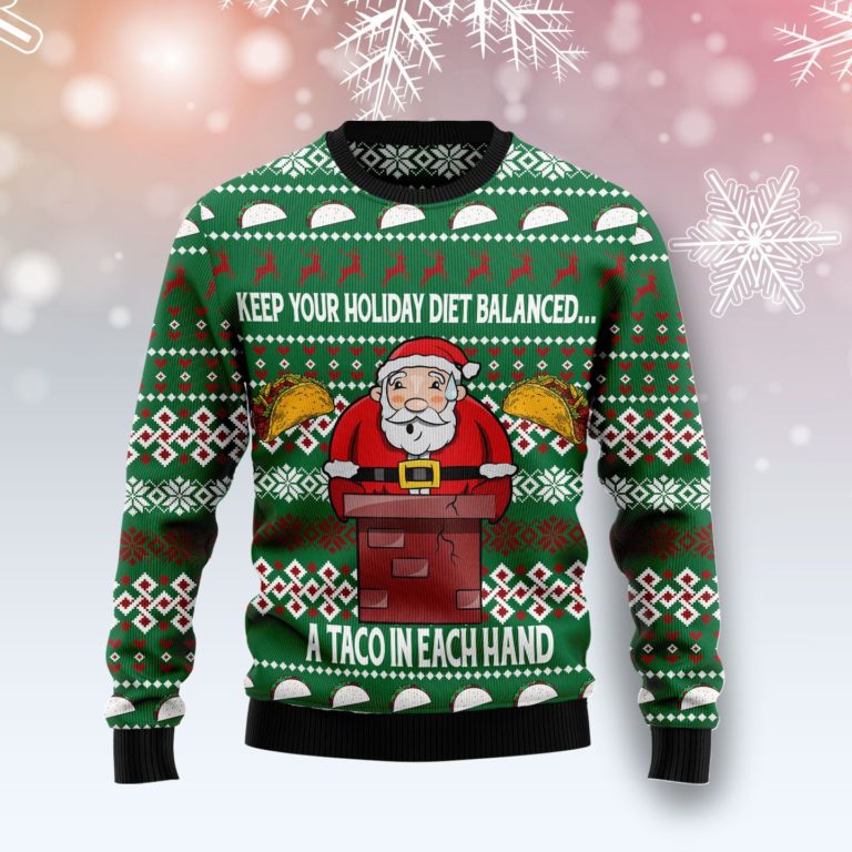 Keep Your Holiday Diet Balanced With Tacos Christmas Wool Sweater