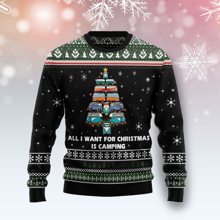 All I Want For Christmas Is Camping Christmas Wool Sweater