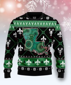 Louisiana USA Symbols Pattern Christmas Wool Sweater