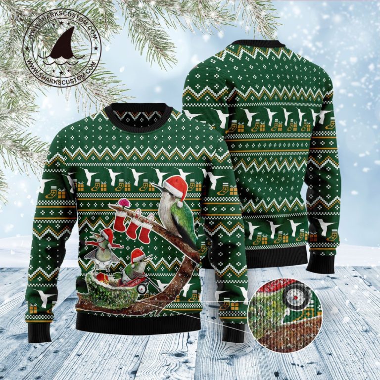 Hummingbird Family Xmas Christmas Wool Sweater