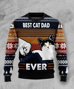 Best Cat Dad Ever Christmas Wool Sweater