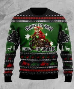 Santa Born To Ride Christmas Wool Sweater