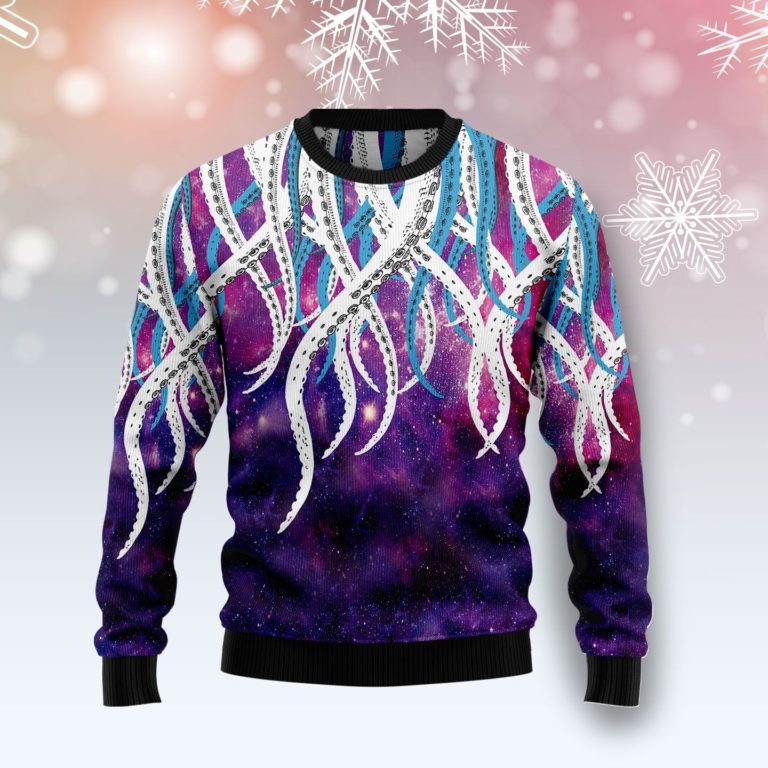 Octopus Galaxy Christmas Wool Sweater