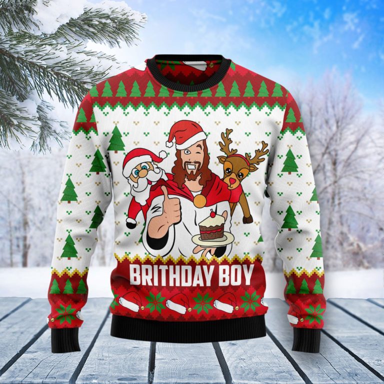 Jesus Birthday Boy Christmas Wool Sweater