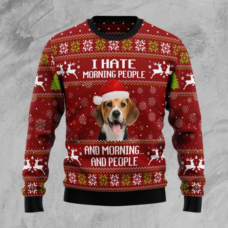 Beagle Hate Morning People Christmas Wool Sweater