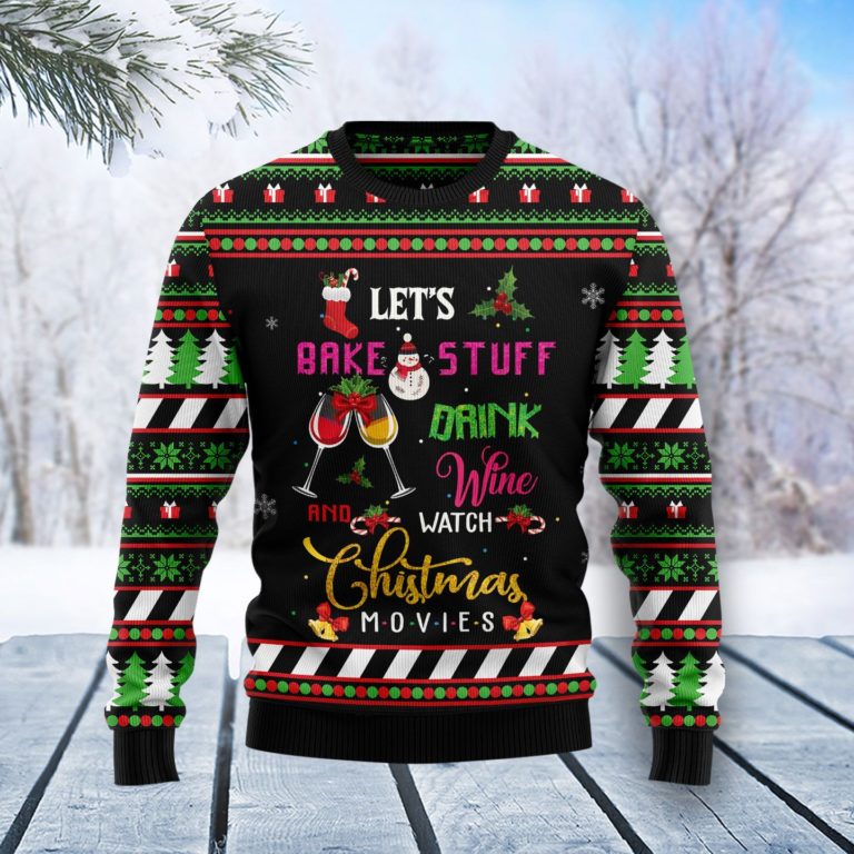Wine Christmas Movie Christmas Wool Sweater