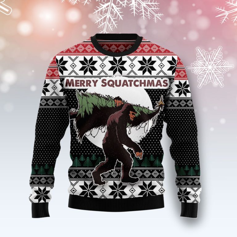 Bigfoot Squatchmas Christmas Wool Sweater