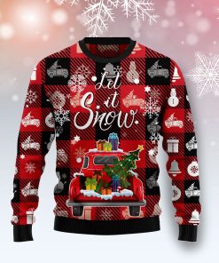 Red Truck Let It Snow Christmas Wool Sweater