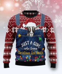 Just A Girl Who Loves Christmas And Goats Christmas Wool Sweater