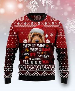 Goldendoodle Will Be Watching You Christmas Wool Sweater Goldendoodle Will Be Watching You Christmas Wool Sweater