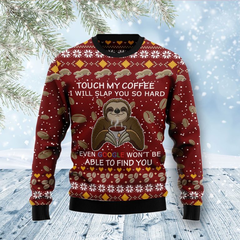Sloth Coffee Christmas Wool Sweater