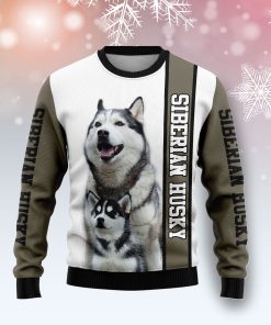 Rescued Siberian Husky Christmas Wool Sweater