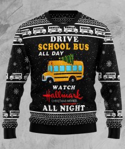 School Bus All Day Christmas Wool Sweater