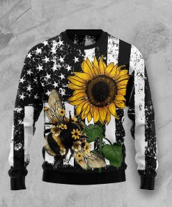 Sunflower Bee Christmas Wool Sweater