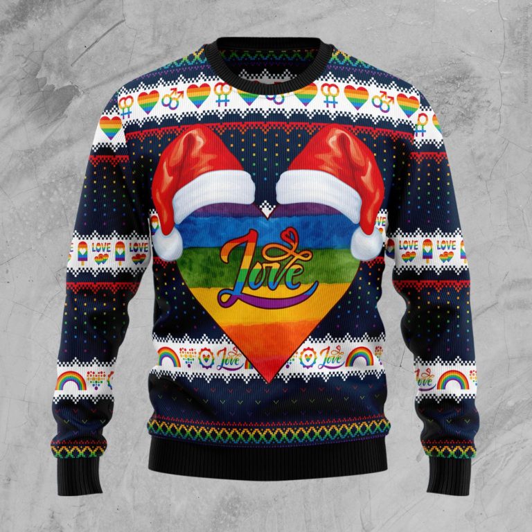 LGBT Heart Christmas Wool Sweater