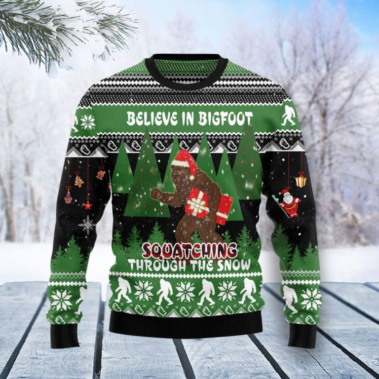 Bigfoot rough Snow Christmas Wool Sweater