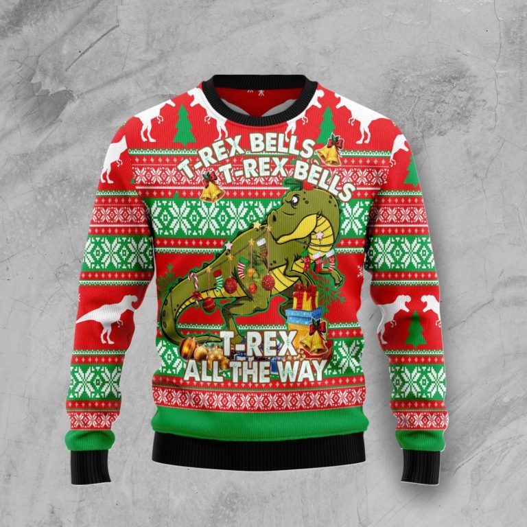 T-rex Tree Christmas Christmas Wool Sweater