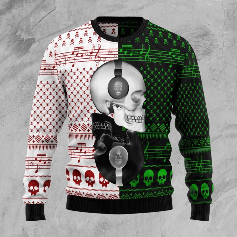 Skull Yinyang Christmas Wool Sweater
