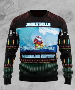 Santa Claus Surfing Christmas Wool Sweater