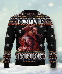 Native Excuse Me While I Whip This Out Christmas Wool Sweater
