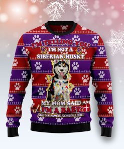 Siberian Husky Baby Christmas Christmas Wool Sweater