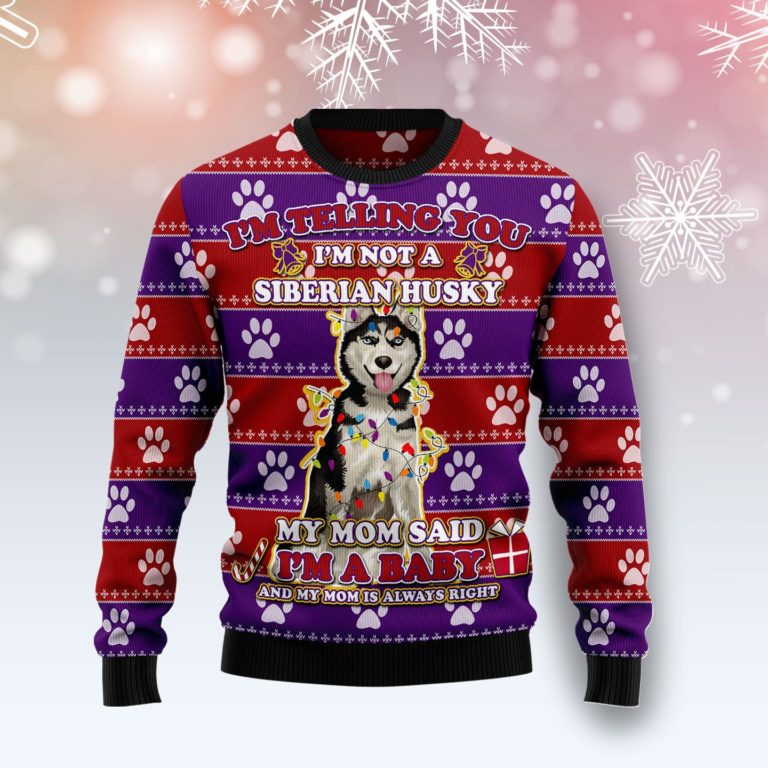 Siberian Husky Baby Christmas Christmas Wool Sweater
