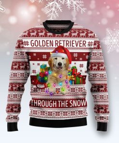 Golden Retriever Through The Snow Christmas Wool Sweater