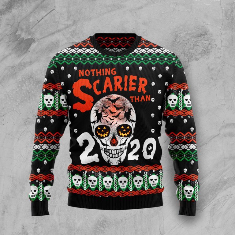 Skull Nothing Scarier Than  Christmas Wool Sweater