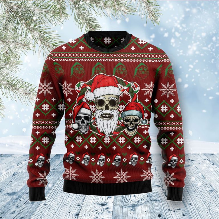 Santa Skull Christmas Wool Sweater