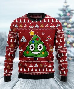 Poop Christmas Tree Emoji Funny Christmas Wool Sweater