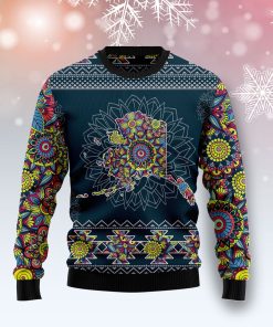 Alaska Blue Mandala Christmas Wool Sweater Alaska Blue Mandala Christmas Wool Sweater