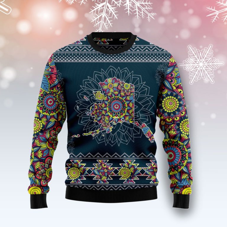 Alaska Blue Mandala Christmas Wool Sweater