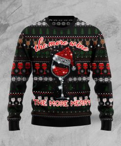 Red Wine More Merry Christmas Wool Sweater Red Wine More Merry Christmas Wool Sweater