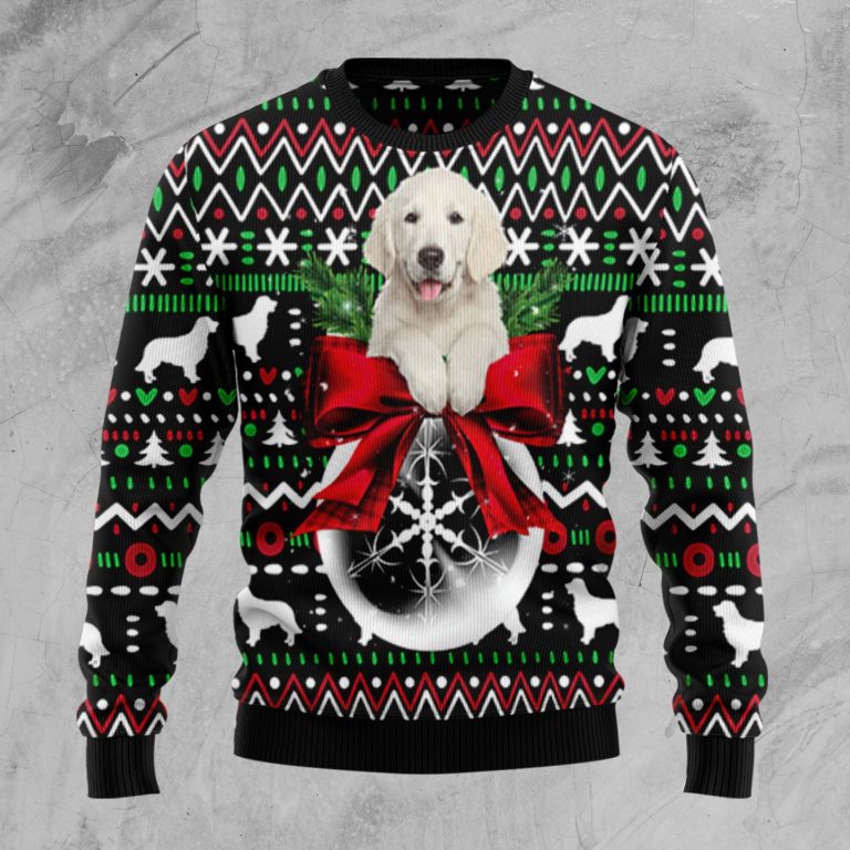 Golden Retriever Xmas Ball Christmas Wool Sweater