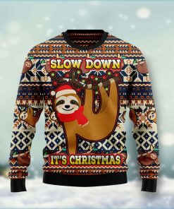 Sloth Slow Down Its Christmas Christmas Wool Sweater