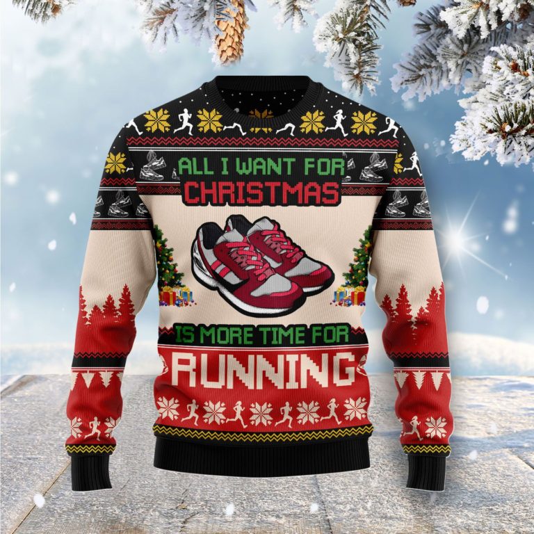 All I Want For Christmas Is More Time For Running Christmas Wool Sweater
