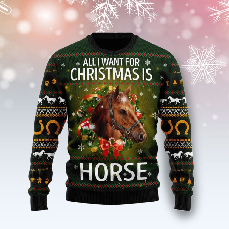 Horse All I Need For Christmas Christmas Wool Sweater