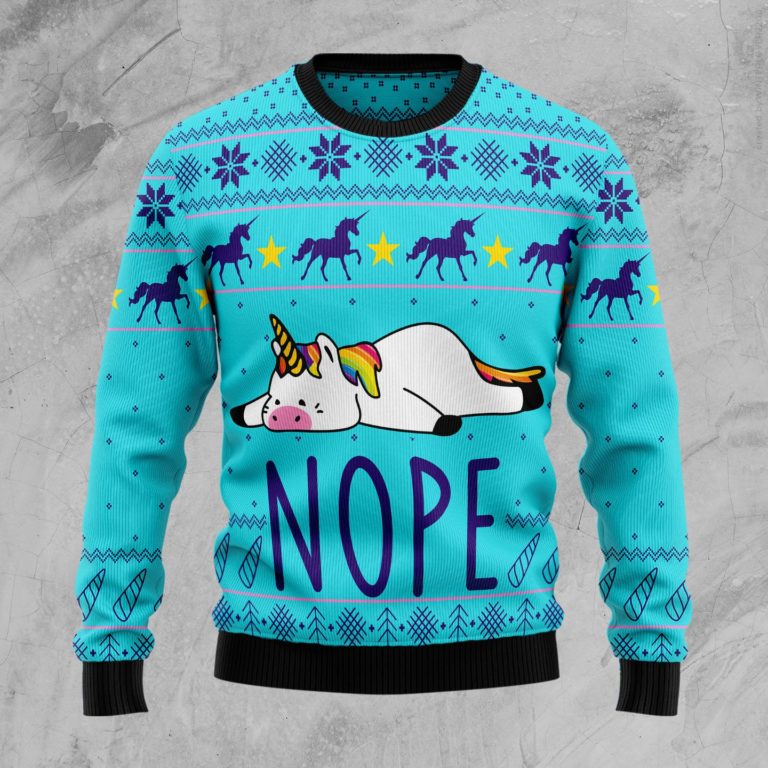 Unicorn Nope Christmas Wool Sweater