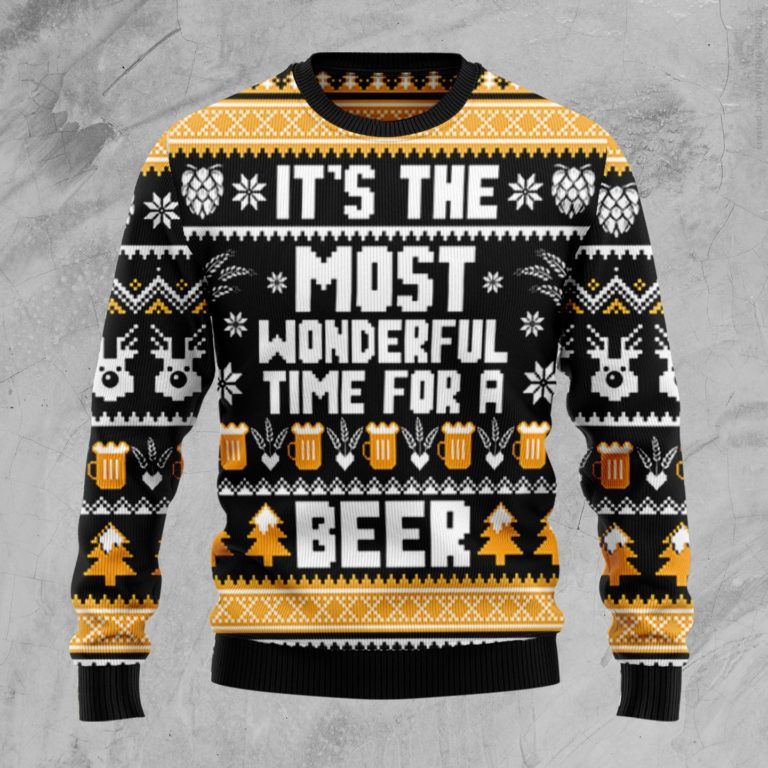 Wonderful time for a Beer Christmas Wool Sweater