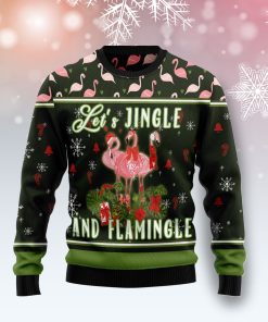 Let’s Jingle And Flamingle Christmas Wool Sweater