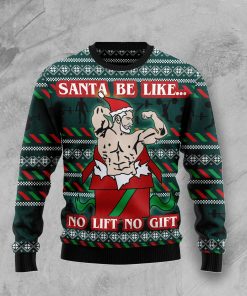 Santa No Lift No Gift Christmas Wool Sweater