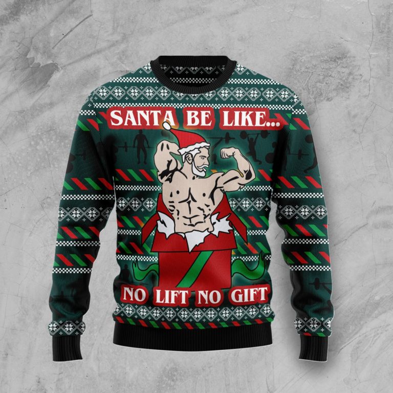 Santa No Lift No Gift Christmas Wool Sweater