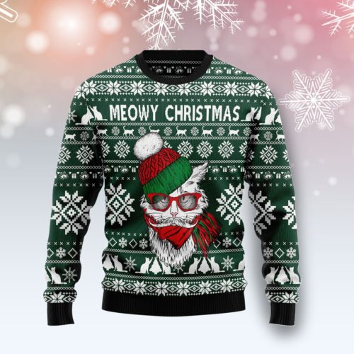 Meowy Christmas Christmas Wool Sweater | RobinPlaceFabrics | Reviews on ...