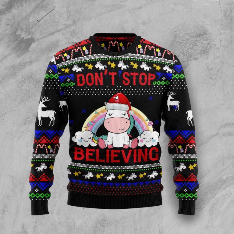 Unicorn Believing Christmas Christmas Wool Sweater